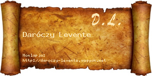 Daróczy Levente névjegykártya
